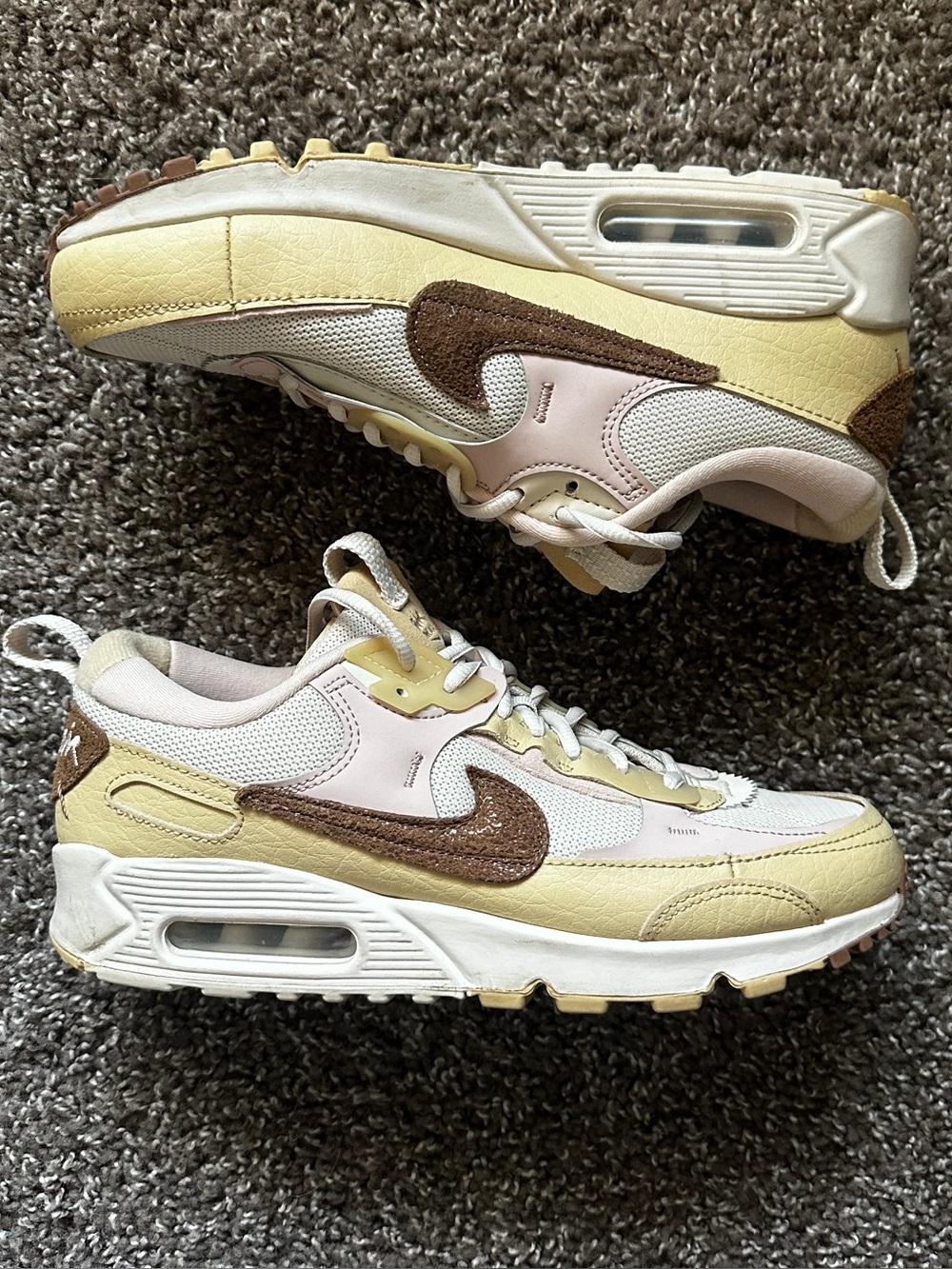 Nike Air Max 90 Futura Pink Brown Chunky Sneakers Womens 8.5